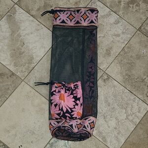 Pink Floral Mesh Tote Bag